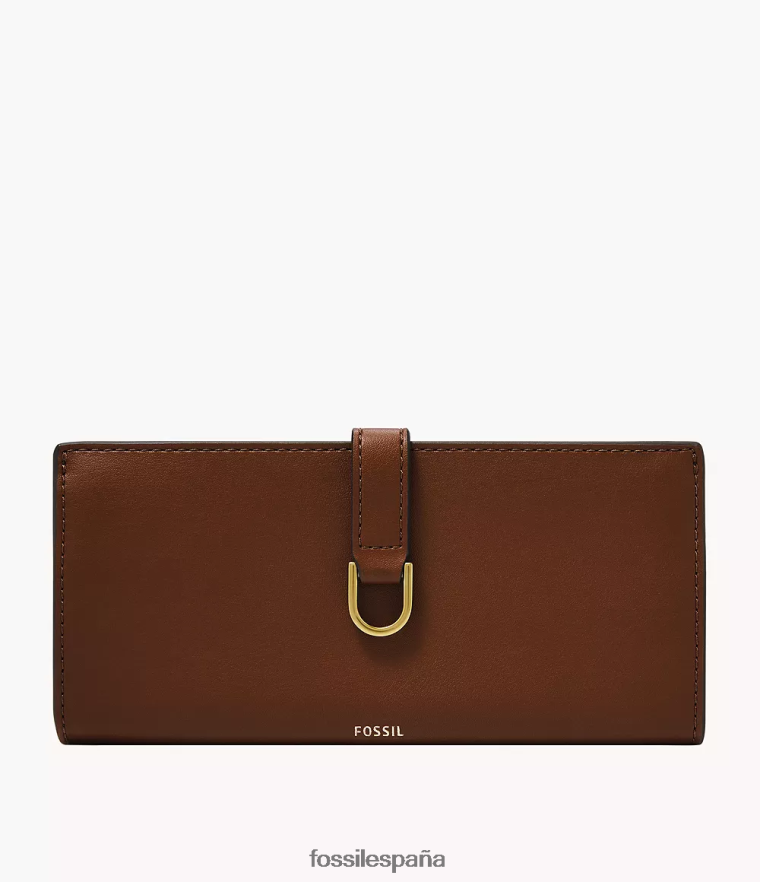 billetera 804XJ4811 marrón mujer Fossil bolso de mano Kier Cactus de cuero con lengüeta