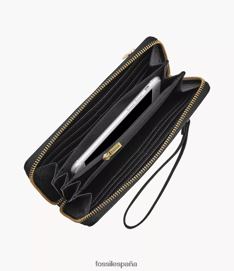 billetera 804XJ4827 Huella animal mujer Fossil bolso de mano logan con cremallera RFID