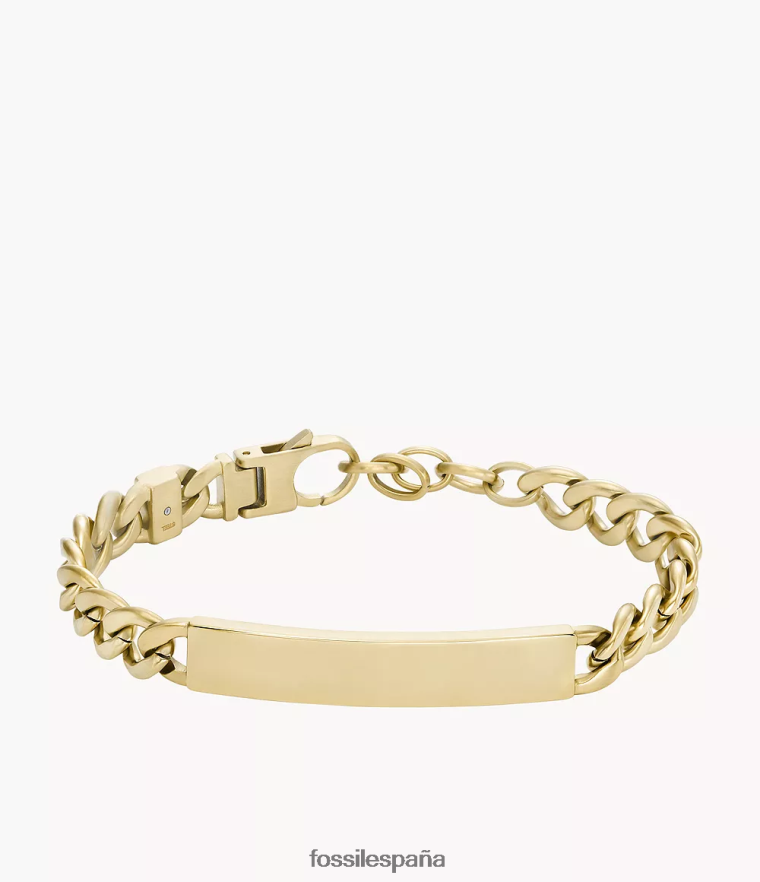 joyas 804XJ41846 tono dorado hombres Fossil pulsera de cadena de acero inoxidable