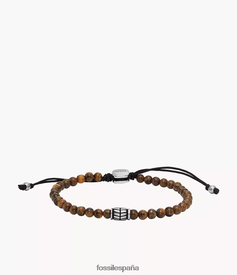 joyas 804XJ41870 ojo de tigre hombres Fossil pulsera de cuentas
