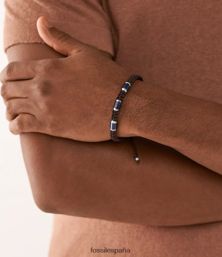joyas 804XJ41877 sodalita hombres Fossil pulsera de estación toda apilada