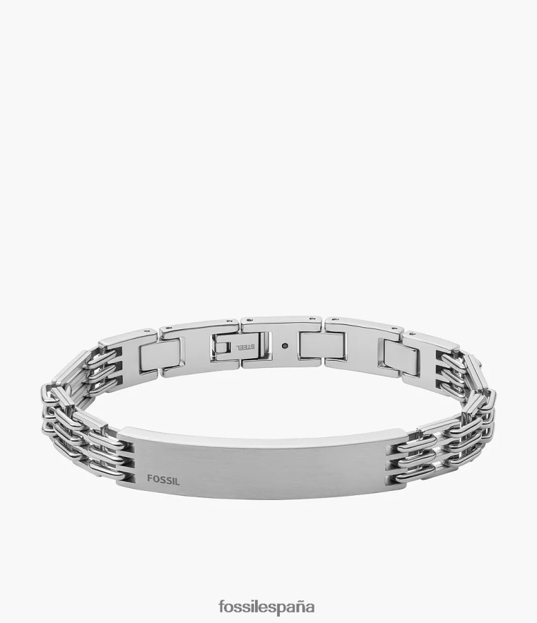 joyas 804XJ41883 tono plateado hombres Fossil pulsera de cadena de acero inoxidable