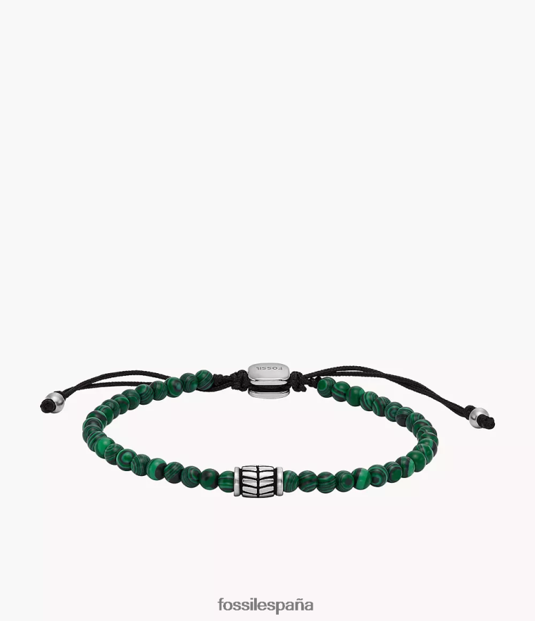 joyas 804XJ41886 verde hombres Fossil pulsera de cuentas de malaquita reconstituida