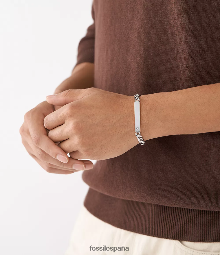 joyas 804XJ41888 Dos tonos hombres Fossil pulsera clásica de cadena de acero inoxidable