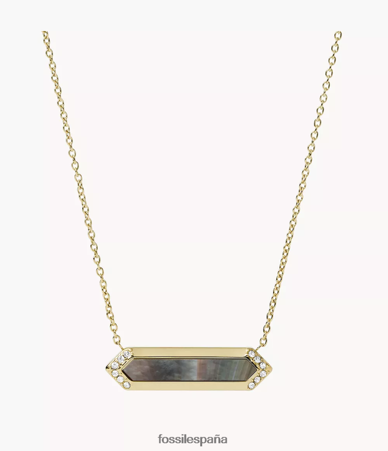 joyas 804XJ41306 negro y dorado nácar negro mujer Fossil collar con colgante de val