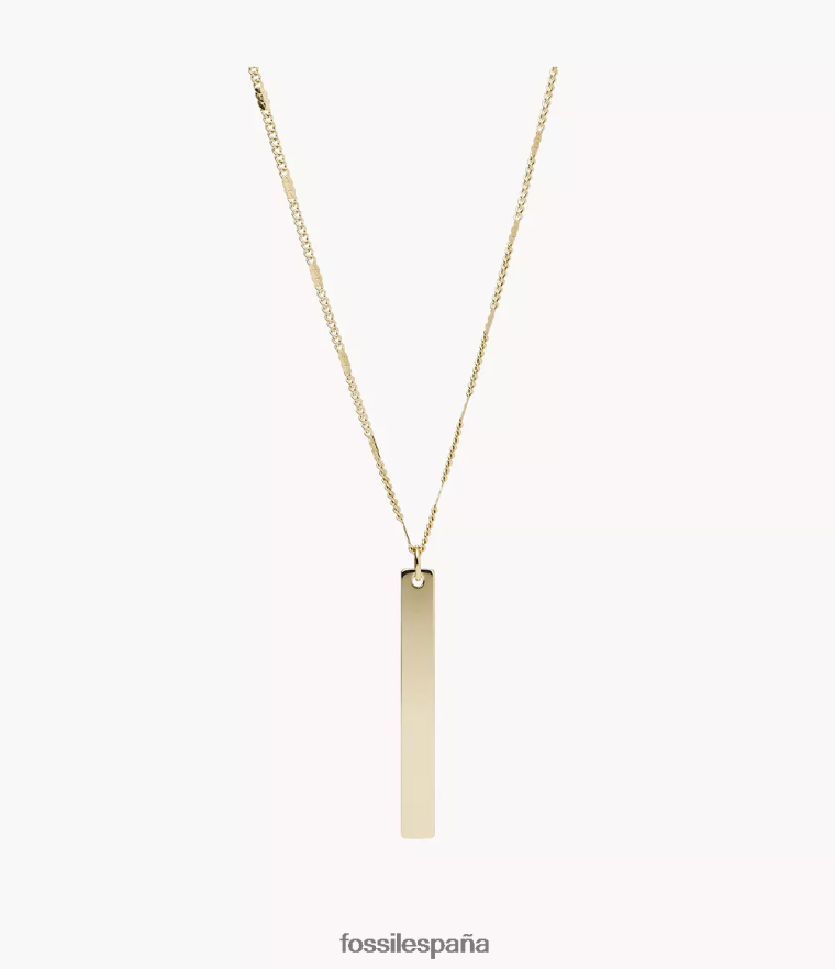 joyas 804XJ41309 tono dorado mujer Fossil collar de acero inoxidable con barra de carril
