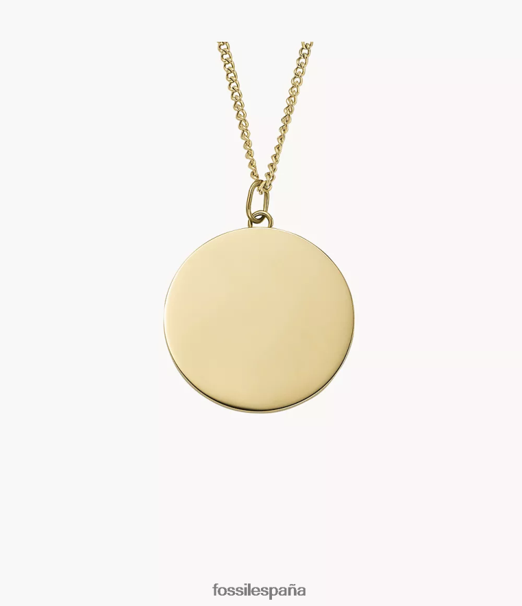 joyas 804XJ4921 tono dorado mujer Fossil collar con colgante de acero inoxidable