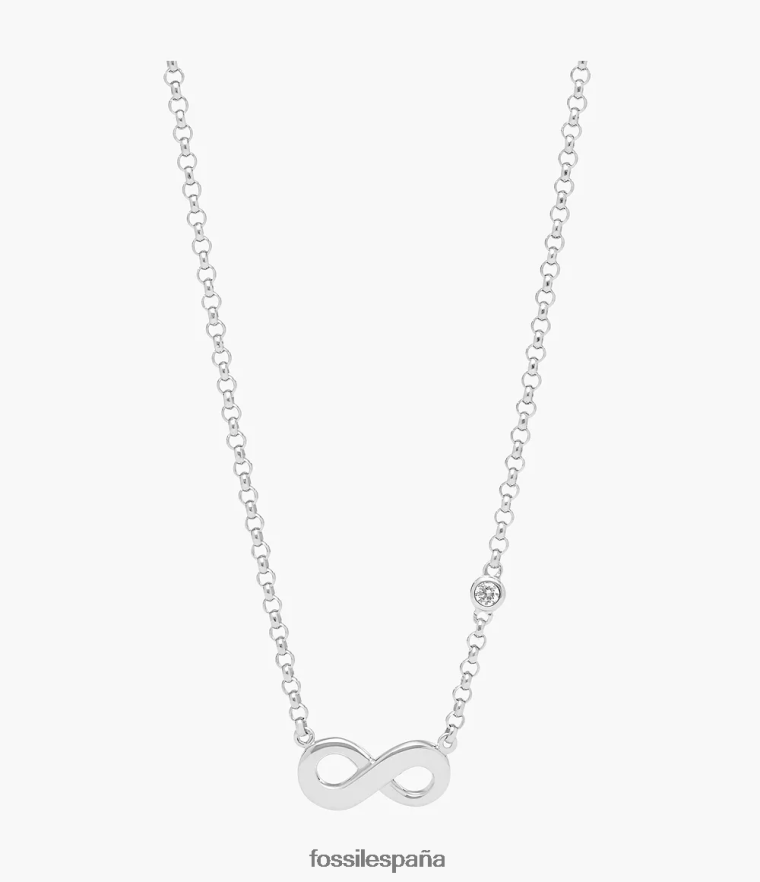 joyas 804XJ4922 plata mujer Fossil collar en caja de ley con amor infinito de elliott