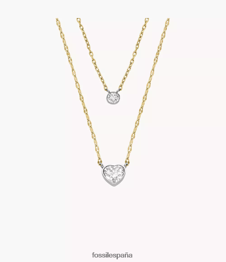 joyas 804XJ4932 Dos tonos mujer Fossil collar de cadena de acero inoxidable con muestras de afecto de sadie