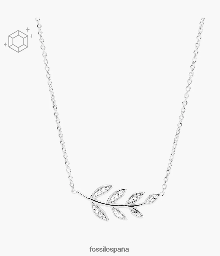 joyas 804XJ4938 plata mujer Fossil collar con colgante de rama de olivo de elliott
