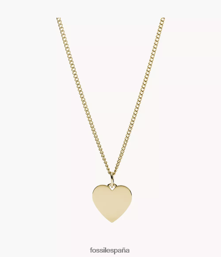 joyas 804XJ4941 tono dorado mujer Fossil collar de acero inoxidable con forma de corazón