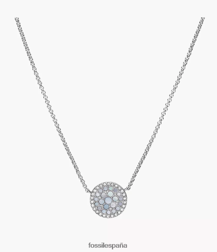 joyas 804XJ4943 azul mujer Fossil collar de acero inoxidable con mosaico val