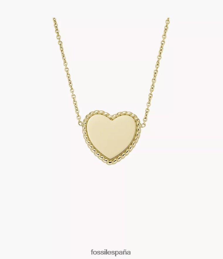 joyas 804XJ4946 tono dorado mujer Fossil collar de estación de acero inoxidable Drew