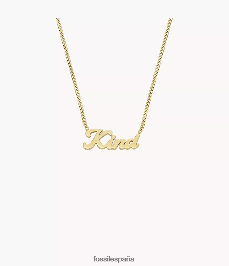 joyas 804XJ4947 tono dorado mujer Fossil collar de cadena de acero inoxidable la la land