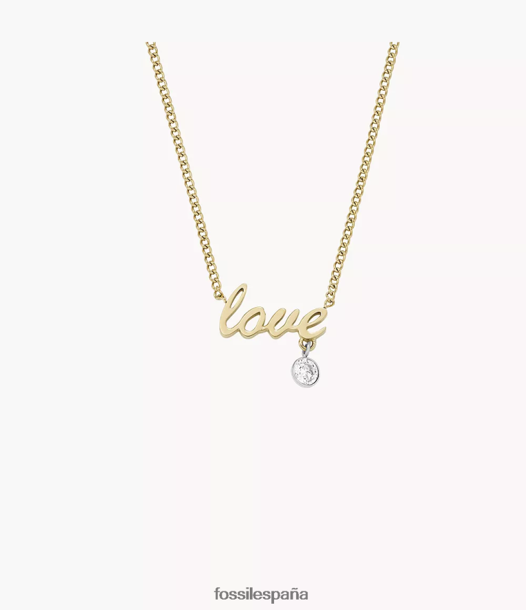 joyas 804XJ4948 Dos tonos mujer Fossil collar de estación de acero inoxidable con notas de amor de sadie