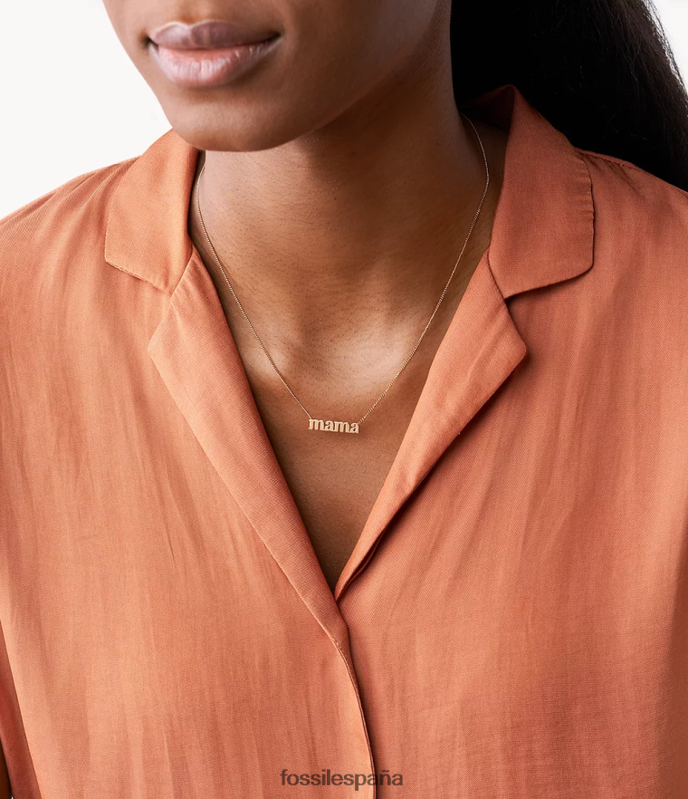 joyas 804XJ4949 tono oro rosa mujer Fossil collar de acero inoxidable georgia mama