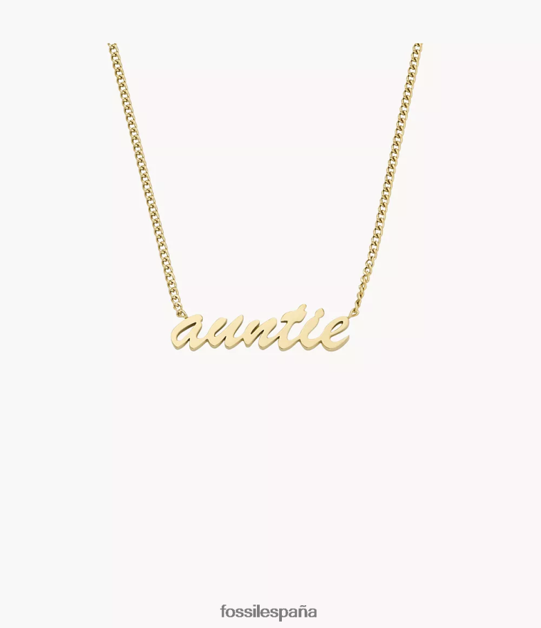 joyas 804XJ4953 tono dorado mujer Fossil collar con nombre collar de cadena de acero inoxidable