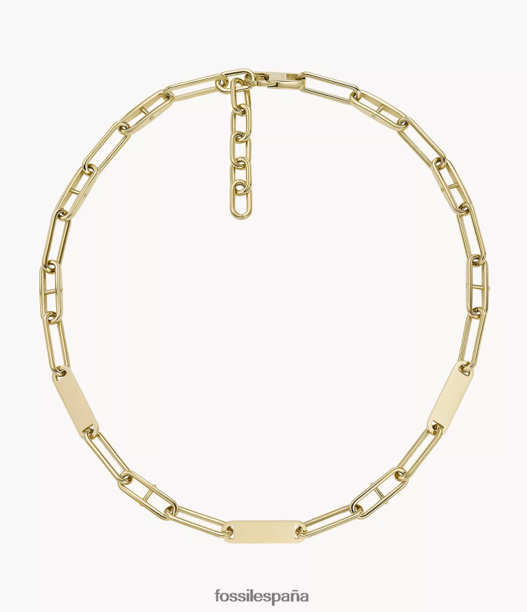 joyas 804XJ4958 tono dorado mujer Fossil collar de cadena de acero inoxidable Heritage Essentials
