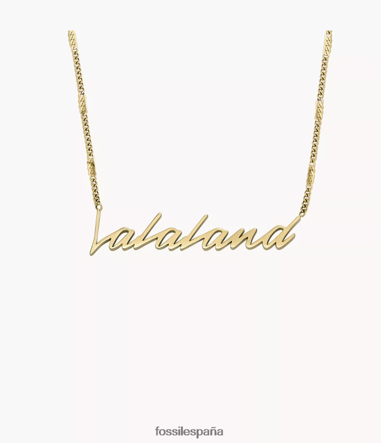 joyas 804XJ4961 tono dorado mujer Fossil collar con colgante de acero inoxidable la la land