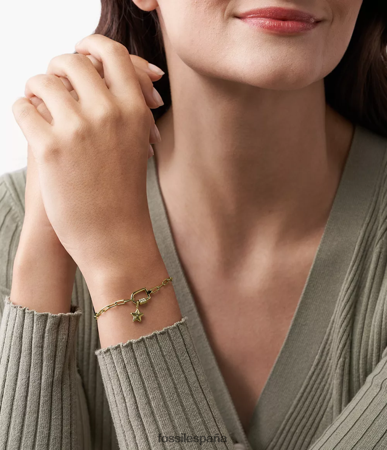 joyas 804XJ41170 tono dorado mujer Fossil corra oh tan encantador colgante de acero inoxidable