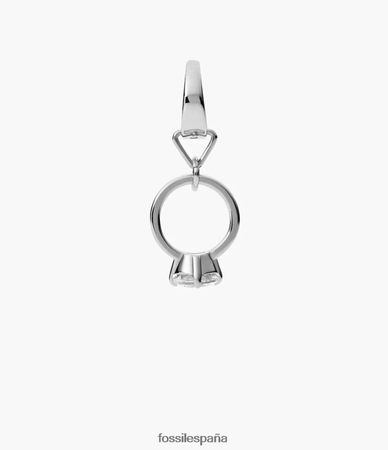 joyas 804XJ41237 tono plateado mujer Fossil Rowan oh tan encantador colgante de acero inoxidable