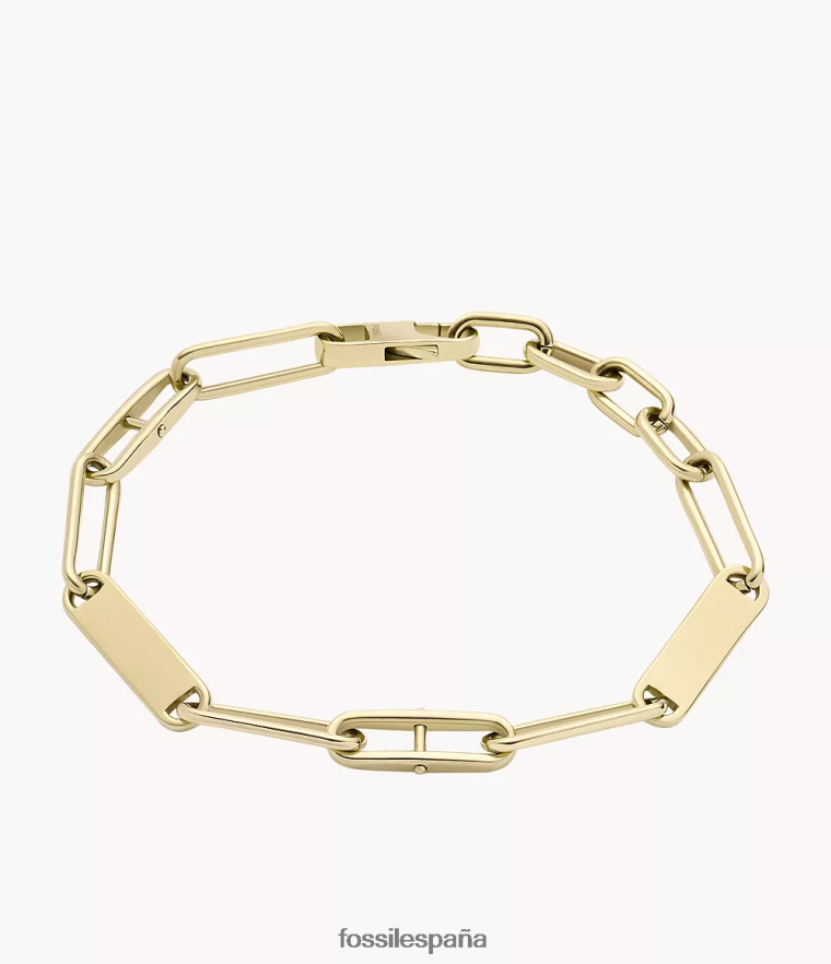 joyas 804XJ41014 tono dorado mujer Fossil pulsera de cadena de acero inoxidable Heritage Essentials