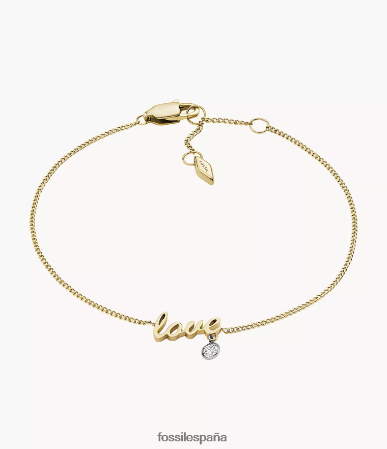 joyas 804XJ41016 Dos tonos mujer Fossil pulsera de acero inoxidable con notas de amor de sadie