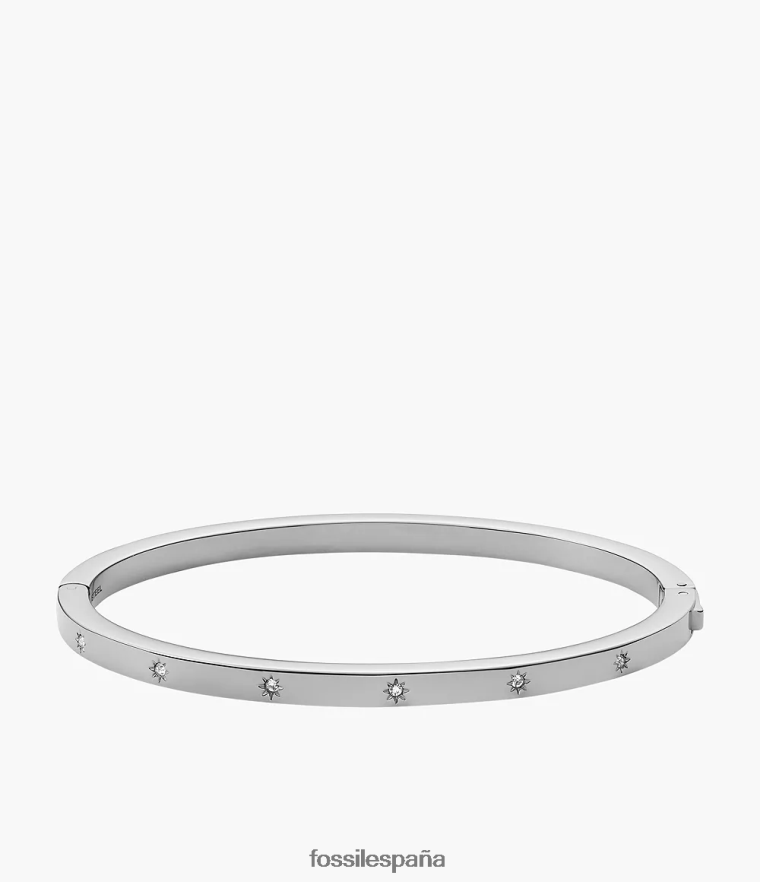joyas 804XJ41030 tono plateado mujer Fossil Brazalete de acero inoxidable brillante Sadie Shine