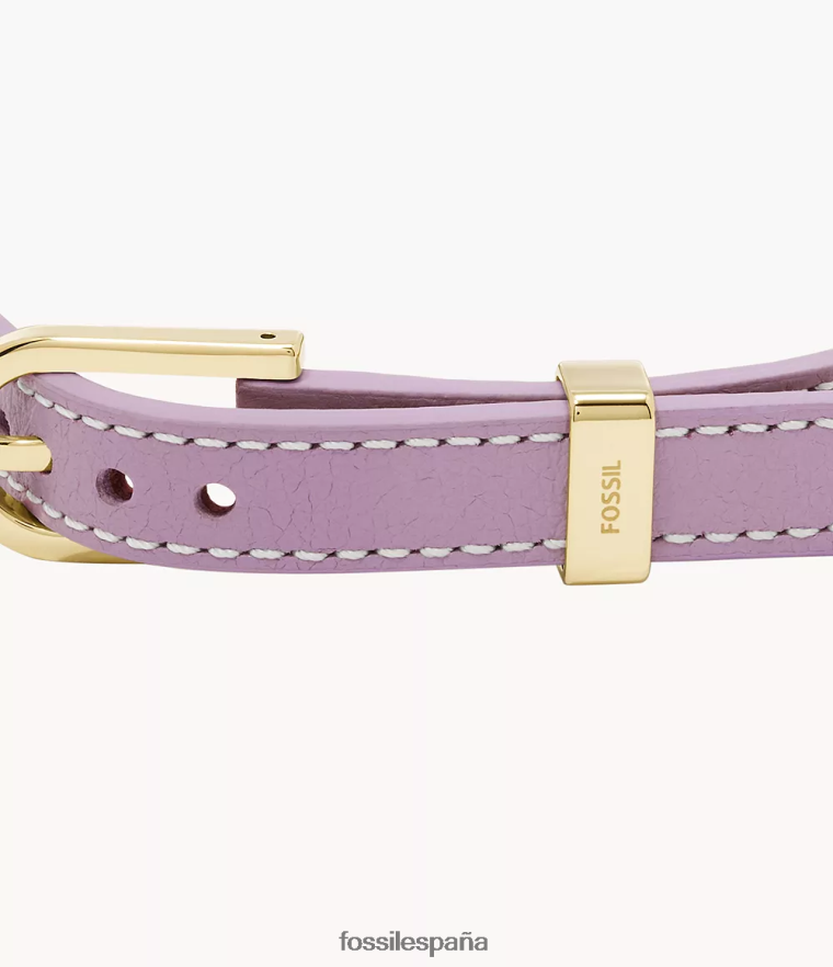 joyas 804XJ41181 lavanda mujer Fossil pulsera con correa de cuero y eslabones D Heritage