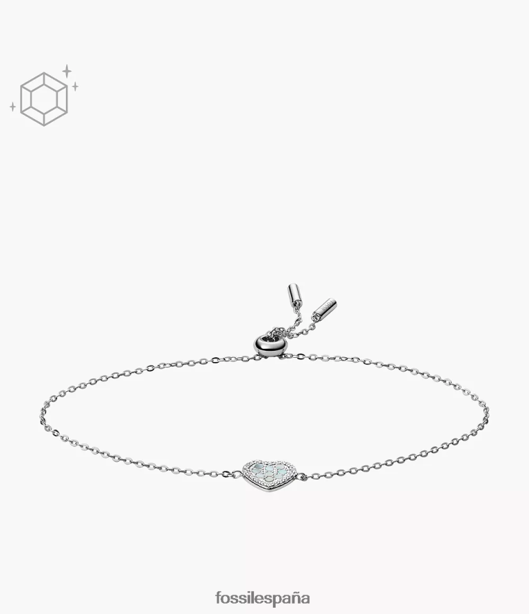 joyas 804XJ41233 nácar azul mujer Fossil pulsera de la estación de corazones de elliott