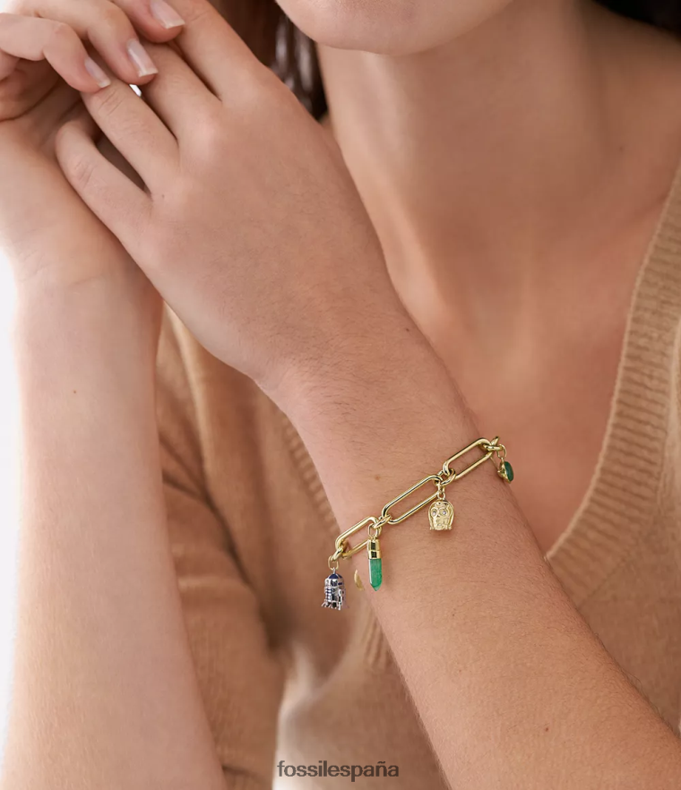 joyas 804XJ4962 ópalo/acenturina verde/esmalte azul mujer Fossil pulsera con dijes de la guerra de las galaxias