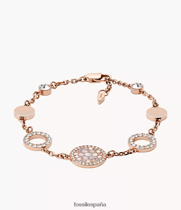 joyas 804XJ4974 madre perla mujer Fossil pulsera de estación de disco de mosaico val