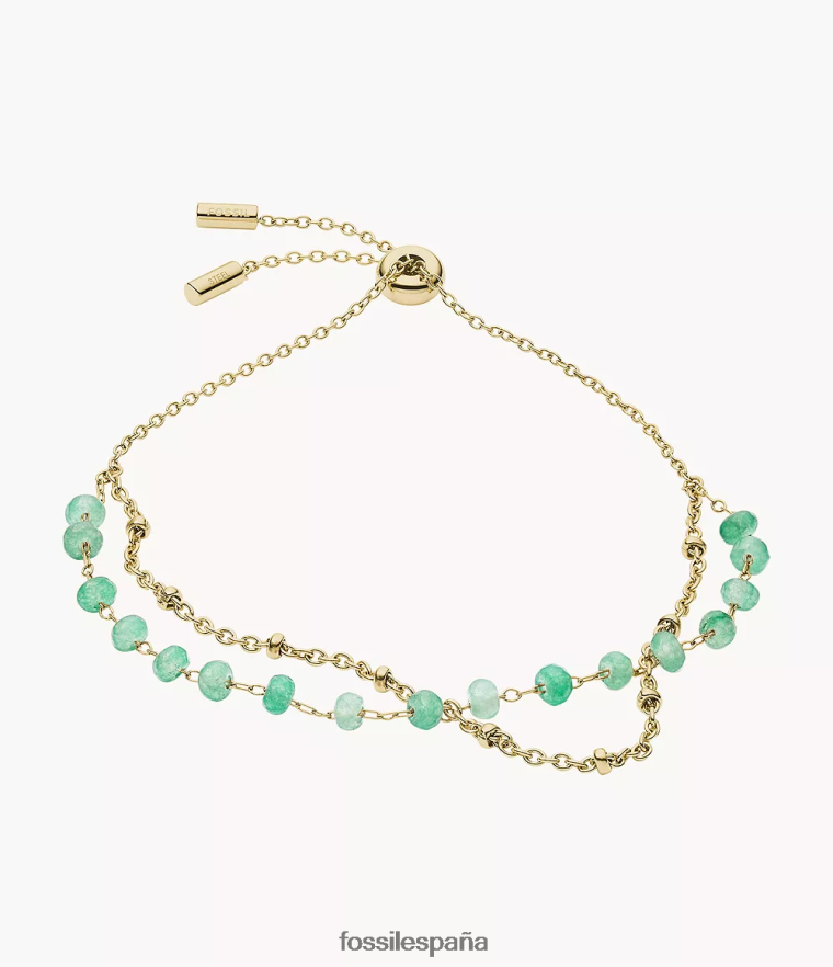 joyas 804XJ4977 verde mujer Fossil pulsera con cuentas de jade de los prados modernos de georgia