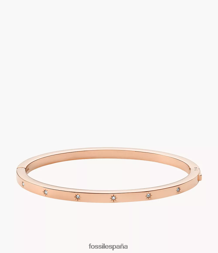 joyas 804XJ4991 tono oro rosa mujer Fossil Brazalete de acero inoxidable brillante Sadie Shine