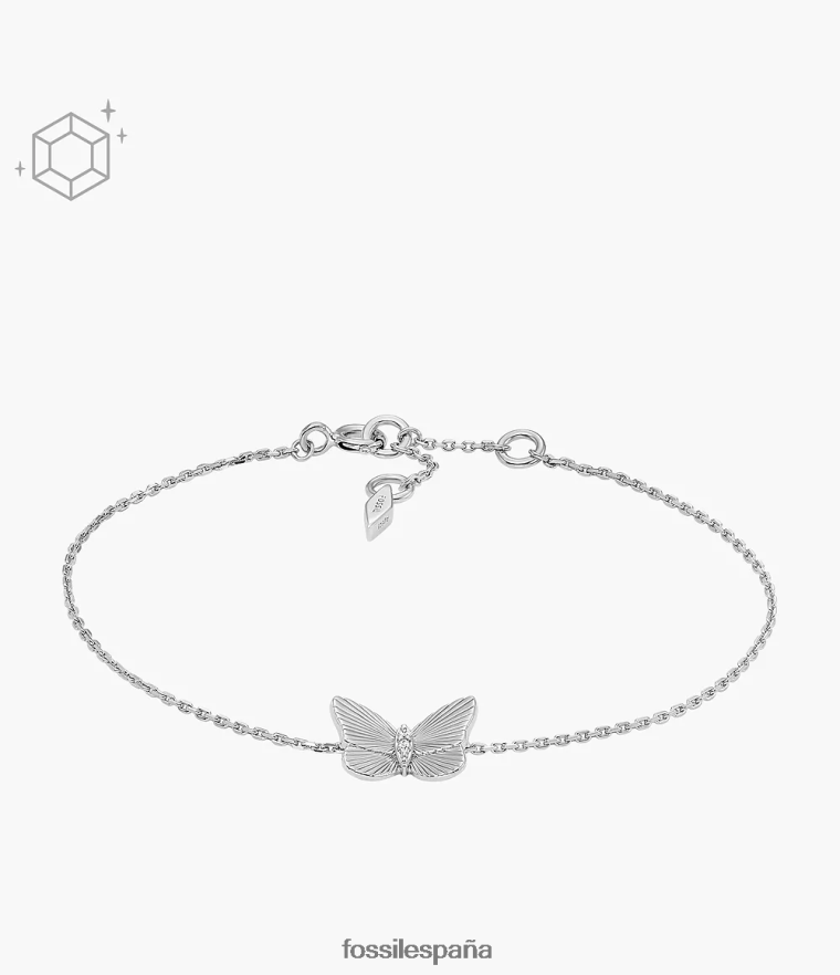 joyas 804XJ4992 plata mujer Fossil pulsera de cadena de mariposas de primera ley