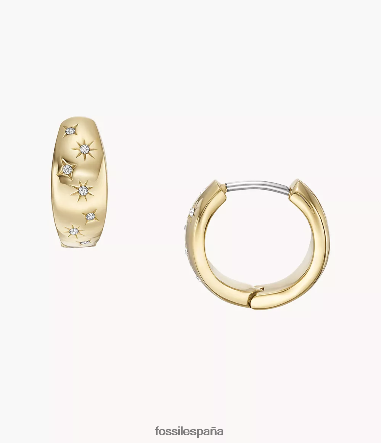 joyas 804XJ41033 tono dorado mujer Fossil pendientes de aro de acero inoxidable Sadie bajo las estrellas