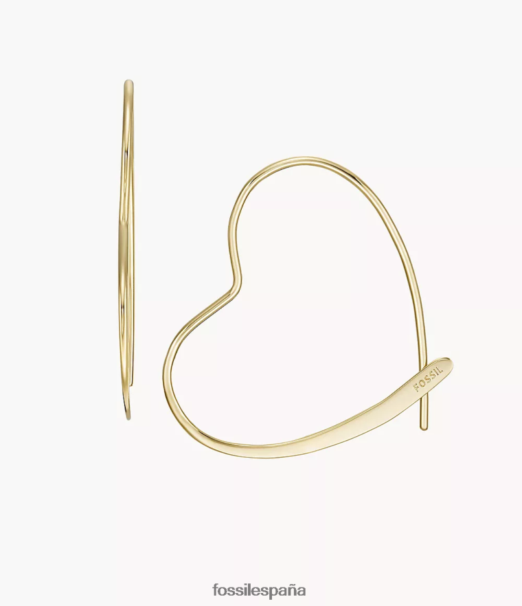 joyas 804XJ41036 tono dorado mujer Fossil todos los aretes de aro susurrantes de latón apilados