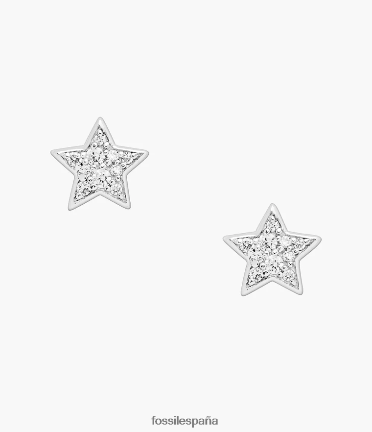 joyas 804XJ41040 plata mujer Fossil aretes de estrella con brillo de ley elliott