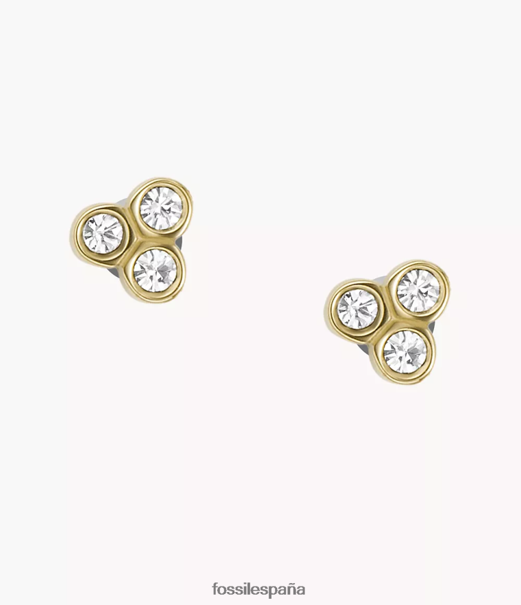 joyas 804XJ41045 tono dorado mujer Fossil aretes sadie trio glitz de acero inoxidable