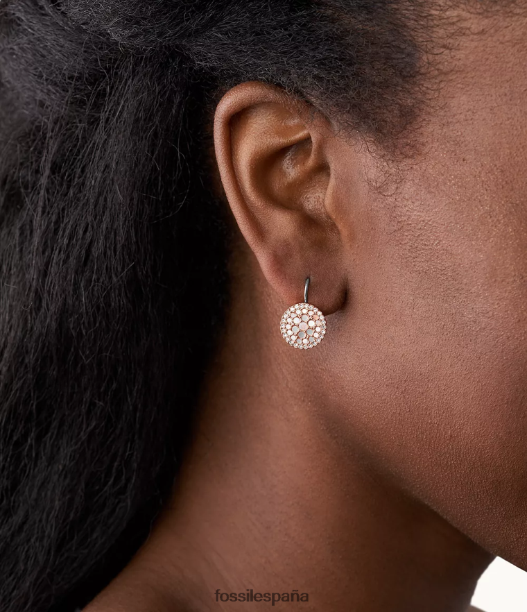 joyas 804XJ41046 madre perla mujer Fossil aretes colgantes con forma de disco de mosaico Val