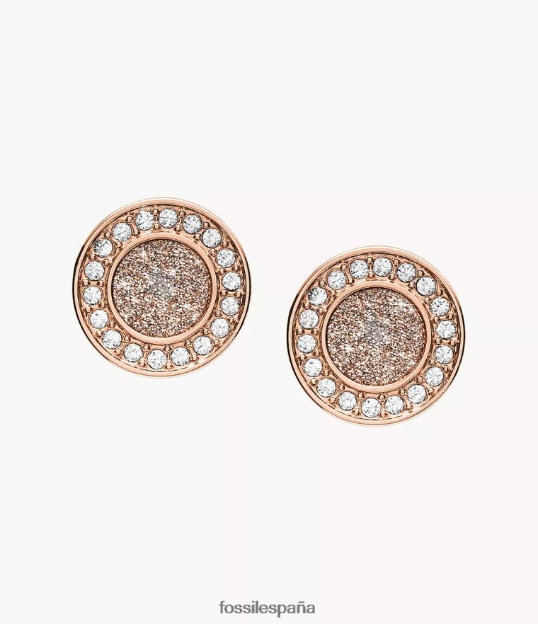 joyas 804XJ41050 tono oro rosa mujer Fossil arete con halo Sutton