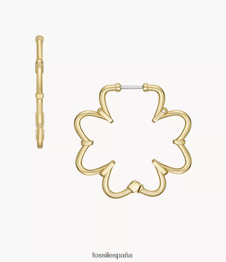joyas 804XJ41053 dorado mujer Fossil pendientes de aro de acero inoxidable con forma de sol