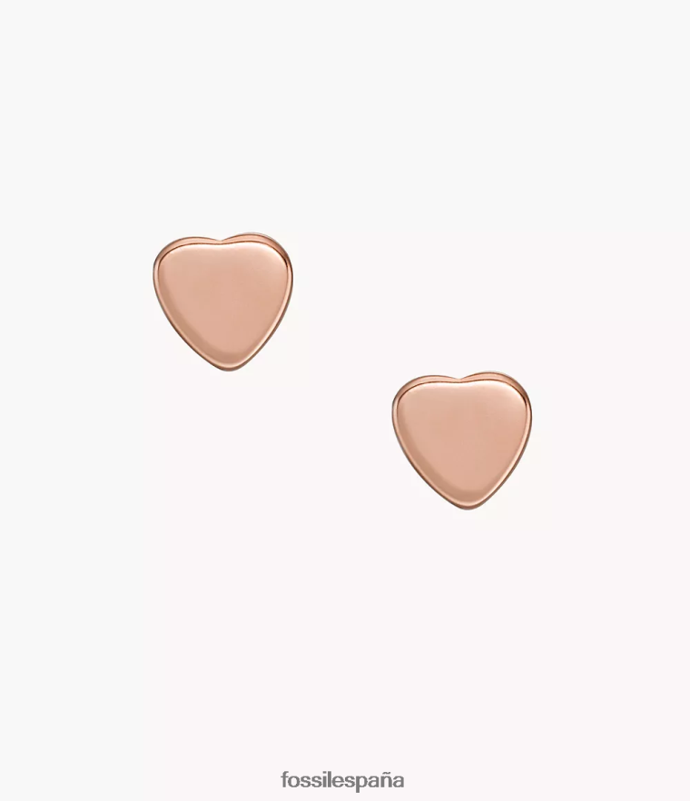 joyas 804XJ41057 tono oro rosa mujer Fossil aretes de acero inoxidable con corazones