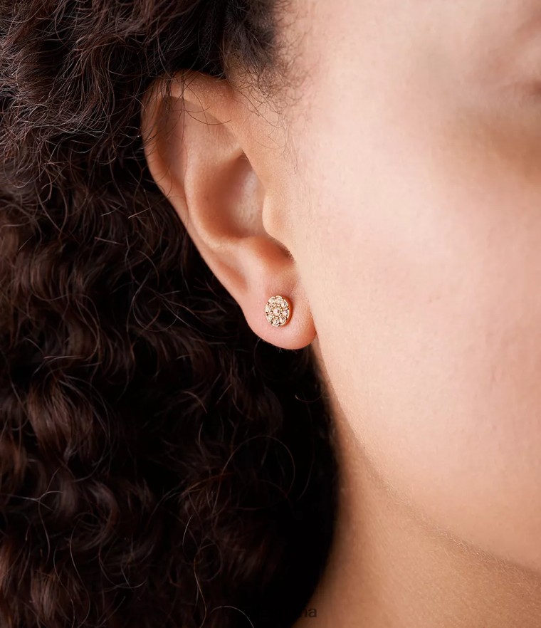 joyas 804XJ41063 tono rosa mujer Fossil pendiente de botón de acero inoxidable con disco de Sutton