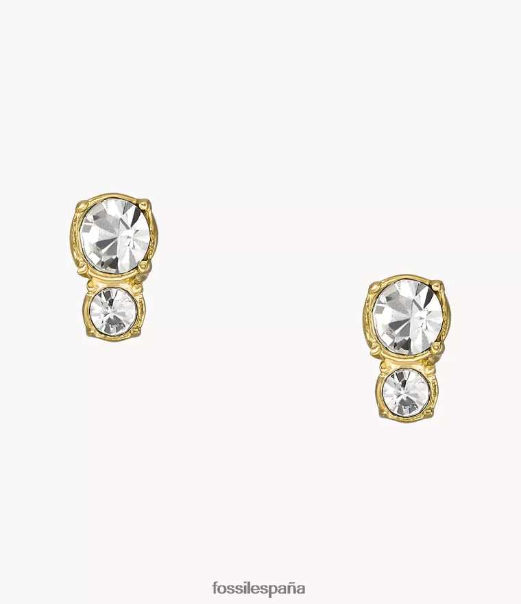 joyas 804XJ41064 tono dorado mujer Fossil todos los aretes de acero inoxidable apilados