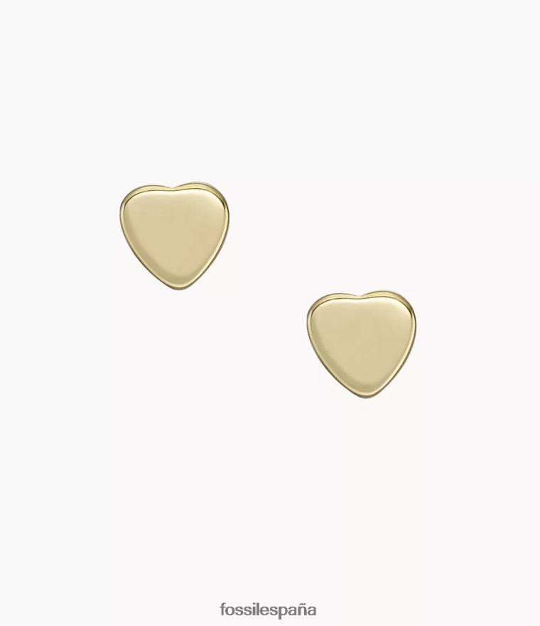joyas 804XJ41065 tono dorado mujer Fossil aretes de acero inoxidable con corazones