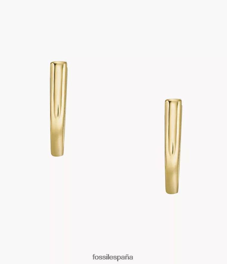 joyas 804XJ41067 tono dorado mujer Fossil aretes de aro Heritage Essentials de acero inoxidable