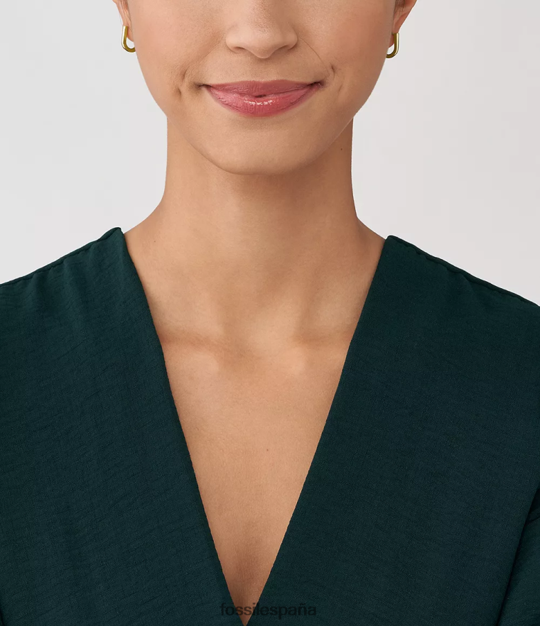 joyas 804XJ41067 tono dorado mujer Fossil aretes de aro Heritage Essentials de acero inoxidable