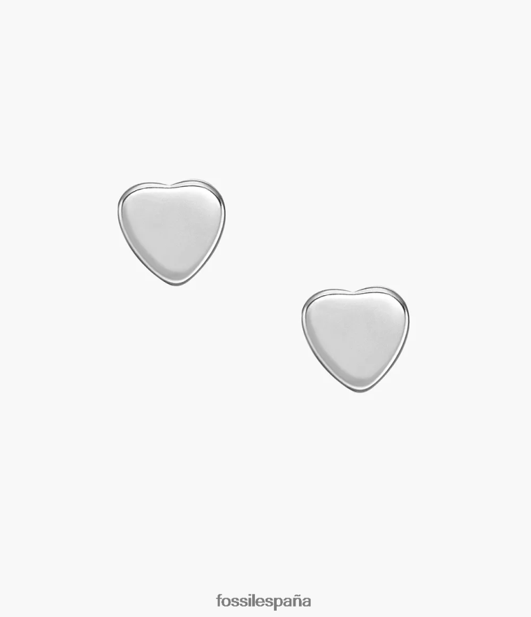 joyas 804XJ41069 tono plateado mujer Fossil aretes de acero inoxidable con corazones