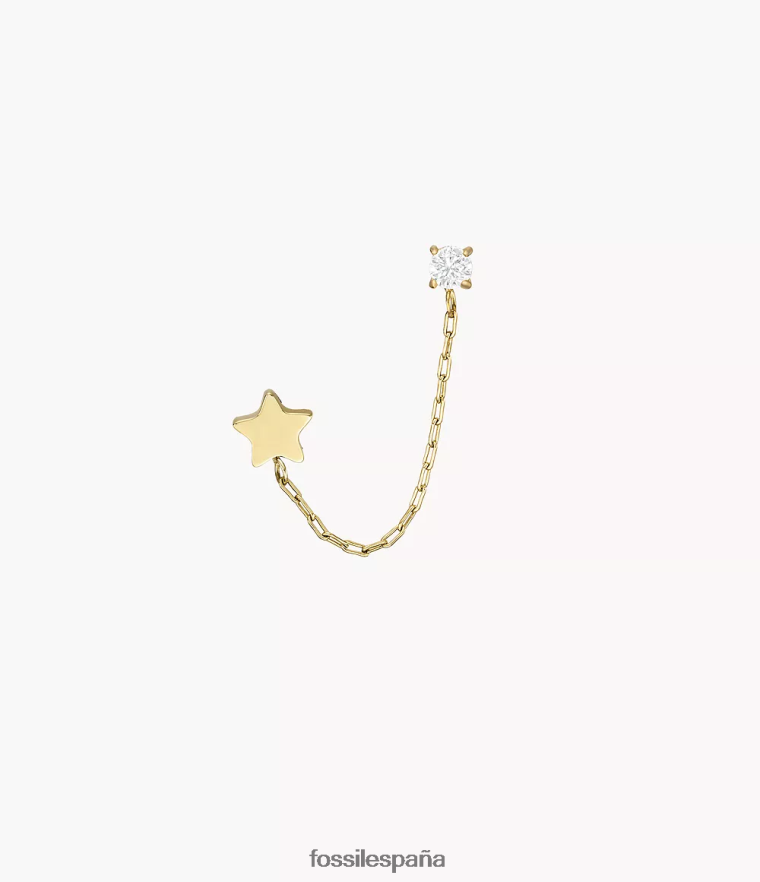 joyas 804XJ41071 tono dorado mujer Fossil Pendiente escalador individual de acero inoxidable todo apilado